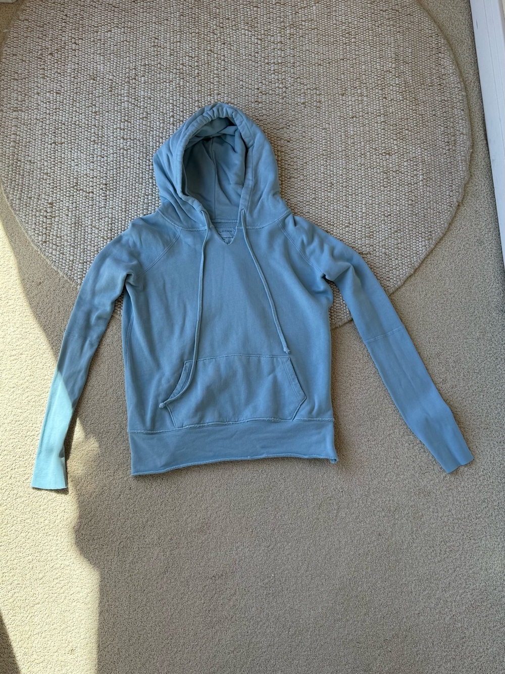 Nili Lotan Janie Baby Blue Hooded Sweater